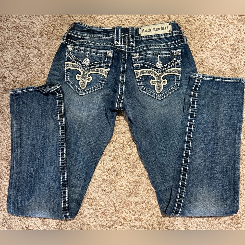 Rock Revival Jeans Esther Cuff Straight Size 28 EUC!